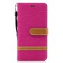 Tasche f�r Huawei P10 Jeans Cover Handy Schutz H�lle Case Pink
