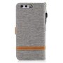 Tasche f�r Huawei P10 Jeans Cover Handy Schutz H�lle Case Grau