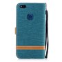 Tasche f�r Huawei P10 Lite Jeans Cover Handy Schutz H�lle Case Gr�n