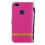 Tasche f�r Huawei P10 Lite Jeans Cover Handy Schutz H�lle Case Pink