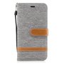 Tasche f�r Huawei P10 Lite Jeans Cover Handy Schutz H�lle Case Grau