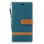Tasche f�r Sony Xperia XZs Jeans Cover Handy Schutz H�lle Case Gr�n