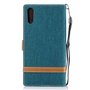 Tasche f�r Sony Xperia XZs Jeans Cover Handy Schutz H�lle Case Gr�n