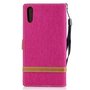 Tasche f�r Sony Xperia XZs Jeans Cover Handy Schutz H�lle Case Pink