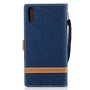 Tasche f�r Sony Xperia XZs Jeans Cover Handy Schutz H�lle Case Dunkelblau