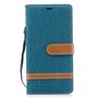 Tasche f�r Sony Xperia XZ1 Jeans Cover Handy Schutz H�lle Case Gr�n