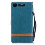 Tasche f�r Sony Xperia XZ1 Jeans Cover Handy Schutz H�lle Case Gr�n