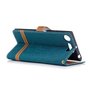 Tasche f�r Sony Xperia XZ1 Jeans Cover Handy Schutz H�lle Case Gr�n