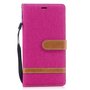 Tasche f�r Sony Xperia XZ1 Jeans Cover Handy Schutz H�lle Case Pink
