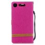 Tasche f�r Sony Xperia XZ1 Jeans Cover Handy Schutz H�lle Case Pink