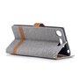 Tasche f�r Sony Xperia XZ1 Jeans Cover Handy Schutz H�lle Case Grau