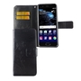 Schutz H�lle Blumen f�r Handy Huawei P10 Schwarz