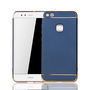 Handy H�lle Schutz Case f�r Huawei P10 Lite Bumper 3 in 1 Cover Chrom Etui Blau