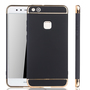 Handy H�lle Schutz Case f�r Huawei P10 Lite Bumper 3 in 1 Cover Chrom Schwarz