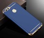 Handy H�lle Schutz Case f�r Huawei Y3 2017 Bumper 3 in 1 Cover Chrom Etui Blau
