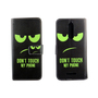 Handyh�lle Tasche f�r Handy Wiko View Dont Touch My Phone Gr�n