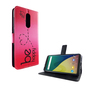 Handyh�lle Tasche f�r Handy Wiko View XL Be Happy Pink