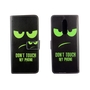 Handyh�lle Tasche f�r Handy Wiko View XL Dont Touch My Phone Gr�n