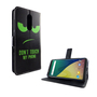 Handyh�lle Tasche f�r Handy Wiko View XL Dont Touch My Phone Gr�n