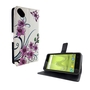 Handyh�lle Tasche f�r Handy Wiko Sunny 2 Plus Lotusblume