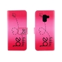 Handyh�lle Tasche f�r Handy Samsung Galaxy A8 2018 Be Happy Pink