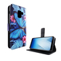 Handyh�lle Tasche f�r Handy Samsung Galaxy A8 2018 Blauer Schmetterling