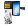 Handyh�lle Tasche f�r Handy Samsung Galaxy A8 2018 Lotusblume
