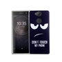 Handy H�lle f�r Sony Xperia XA2 Dont Touch My Phone Blau Smartphone Cover Bumper Schale Etuis