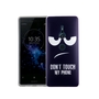 Handy Hlle fr Sony Xperia XZ2 Dont Touch My Phone Blau Smartphone Cover Bumper Schale Etuis