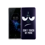 Handy H�lle f�r Sony Xperia XZ2 Dont Touch My Phone Blau Smartphone Cover Bumper Schale Etuis