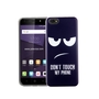 Handy H�lle f�r ZTE Blade A6 Lite Dont Touch My Phone Blau Smartphone Cover Bumper Schale Etuis