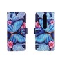 Handyh�lle Tasche f�r Handy Nokia 6 2018 Blauer Schmetterling