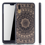 Handy H�lle Mandala f�r Huawei P20 Design Case Schutzh�lle Motiv Kreis Cover Tasche Bumper Schwarz