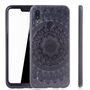 Handy H�lle Mandala f�r Huawei P20 Lite Design Case Schutzh�lle Motiv Kreis Cover Tasche Bumper Schwarz