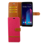 HTC U12+ Plus Handy H�lle Schutz-Tasche Case Cover Kartenfach Etuis Wallet Pink