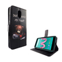 Wiko Lenny 5 Tasche Handy H�lle Schutz-Cover Flip-Case mit Kartenfach  Dont touch my phone