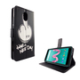 Wiko Lenny 5 Tasche Handy H�lle Schutz-Cover Flip-Case mit Kartenfach  Have a nice day