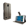 ZTE Blade L7 Handy H�lle Schutz-Tasche Cover Flip-Case Kartenfach Grau