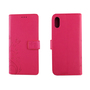 Apple iPhone XS Handy H�lle Schutz-Tasche Cover Flip-Case Kartenfach Pink
