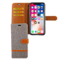 Apple iPhone XS Handy H�lle Schutz-Tasche Case Cover Kartenfach Etui Wallet Grau