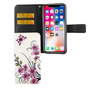 Apple iPhone XS Tasche Handy H�lle Schutz-Cover Flip-Case mit Kartenfach  Lotusblume