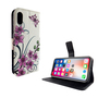Apple iPhone XS Tasche Handy H�lle Schutz-Cover Flip-Case mit Kartenfach  Lotusblume