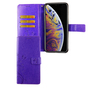 Apple iPhone XS Max Handy H�lle Schutz-Tasche Cover Flip-Case Kartenfach Violett