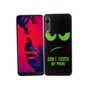 Huawei P20 Pro Handy H�lle Schutz-Case Cover Bumper Dont Touch My Phone Gr�n