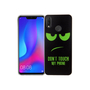 Huawei P Smart+ Handy H�lle Schutz-Case Cover Bumper Dont Touch My Phone Gr�n