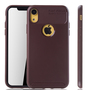 Apple iPhone XR Handyh�lle Schutzcase Carbon Optik Bumper Braun