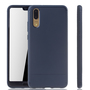 Huawei P20 Handyh�lle Schutzcase Carbon Optik Bumper Blau