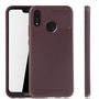 Huawei P20 Lite Handyh�lle Schutzcase Carbon Optik Bumper Braun