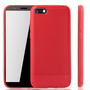Huawei Y5 2018 Handyh�lle Schutzcase Carbon Optik Bumper Rot