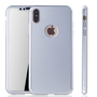 Handyh�lle Schutzh�lle f�r Apple iPhone XS Max Full Case Cover Displayschutz 360 Silber
